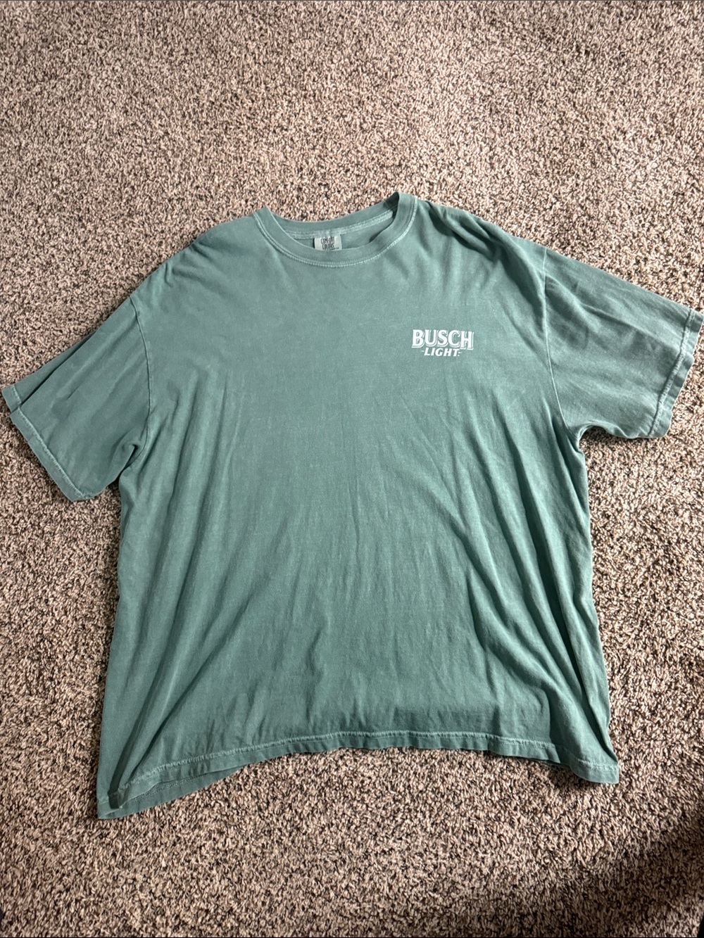 Comfort Colors Short-Sleeve Tee in Muted Teal with Busch Light Chest Logo
